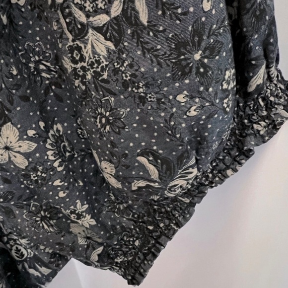 Torrid Chambray Pockets Puff Sleeve Smocked Floral Blue Mini Skater Dress 3X - Picture 11 of 11